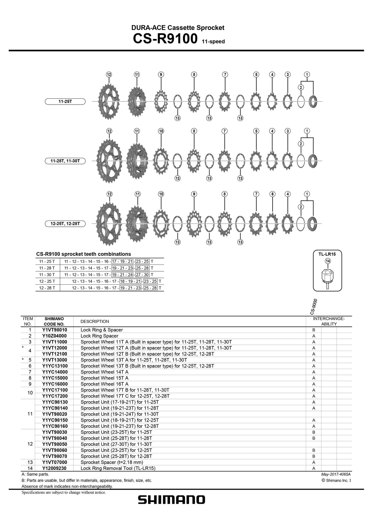 SHIMANO Dura-Ace CS-R9100 Cassette Sprocket Lock Ring and Spacer - (11-Speed) - Y1VT98010-Pit Crew Cycles