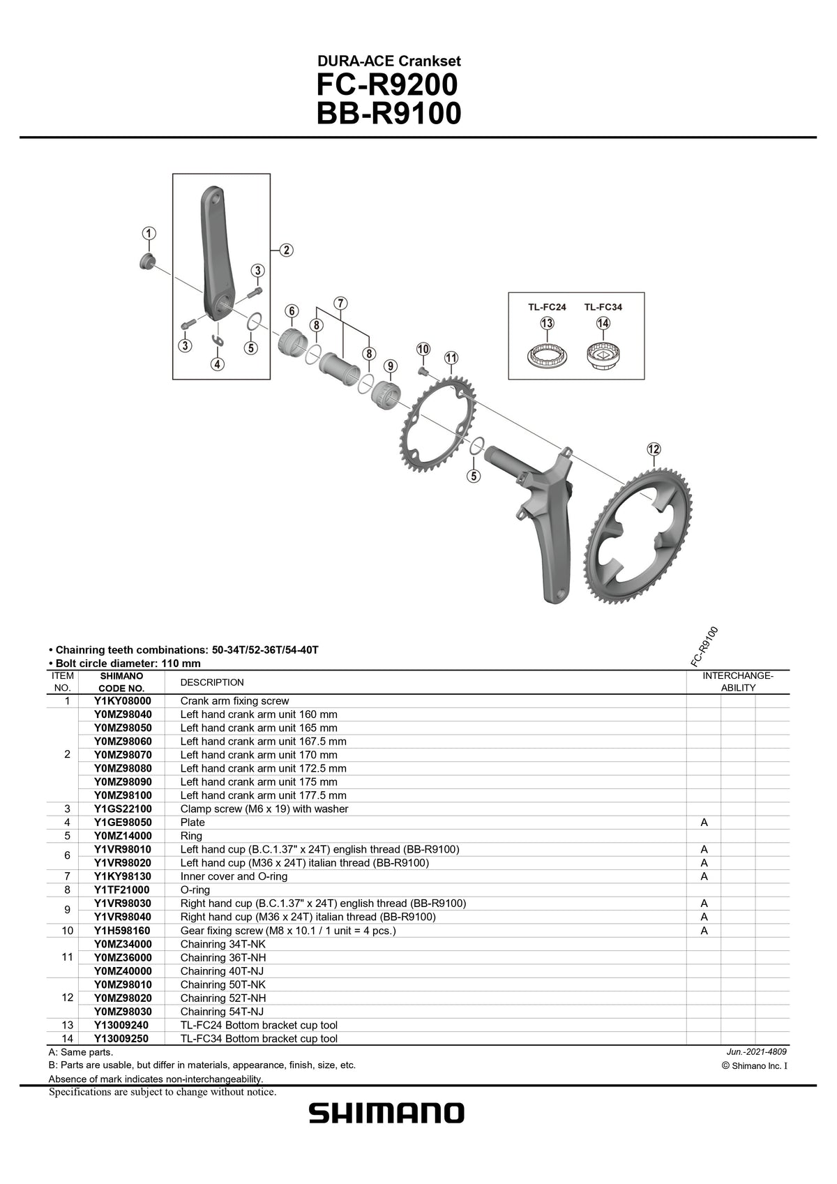 SHIMANO Dura Ace FC-R9200 Crankset Left Hand Crank Arm Unit-Pit Crew Cycles