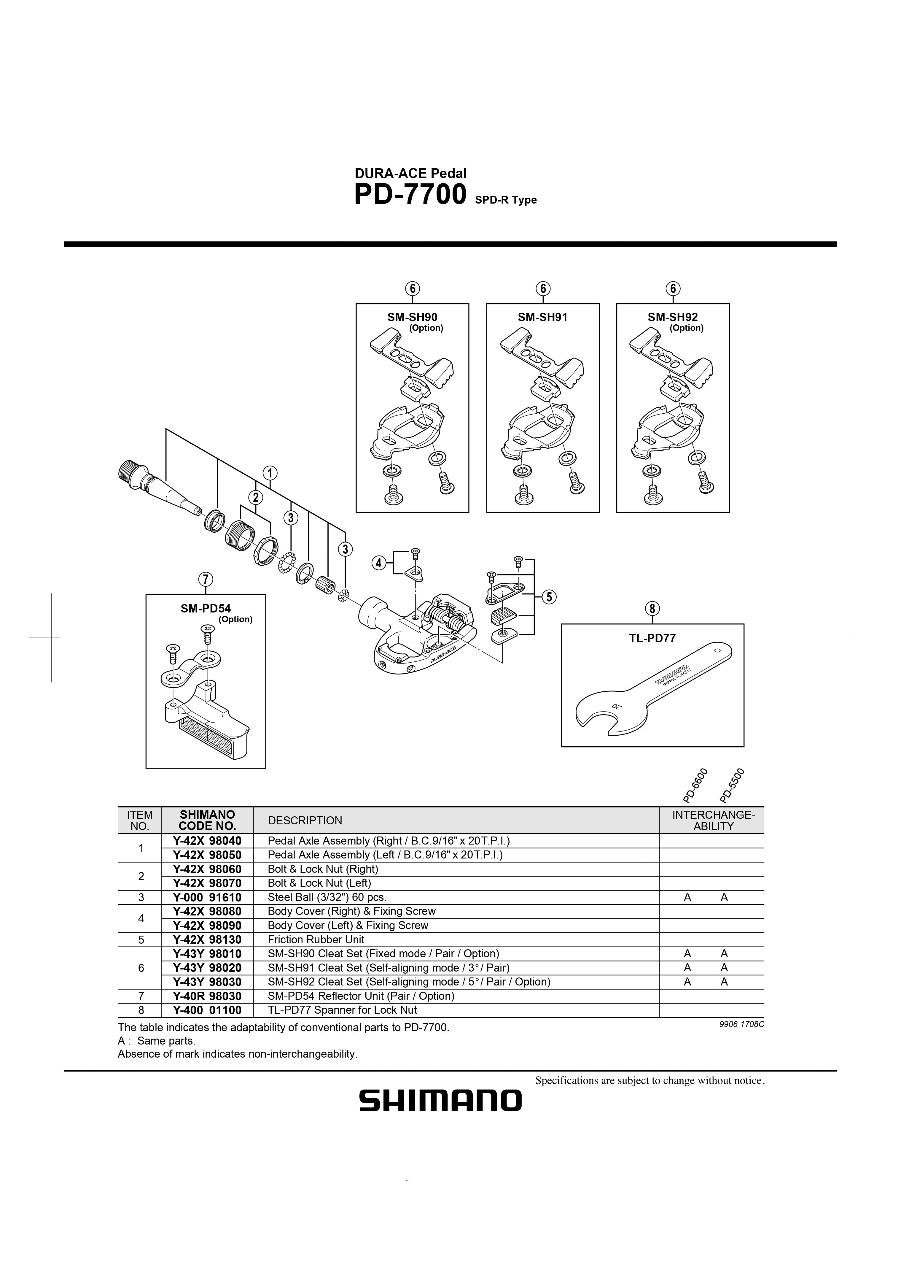 Shimano store pd 7700