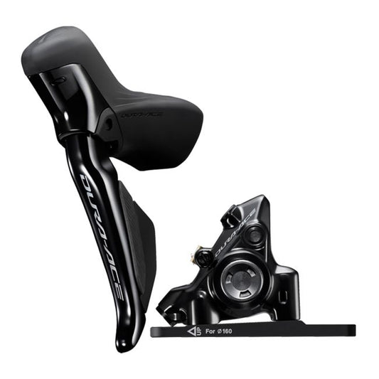 SHIMANO Dura-Ace ST-R9270 Di2 Hydraulic Disc Brake/Shift Black Lever Kit Flat Mount 2x12-Speed with Caliper-Pit Crew Cycles