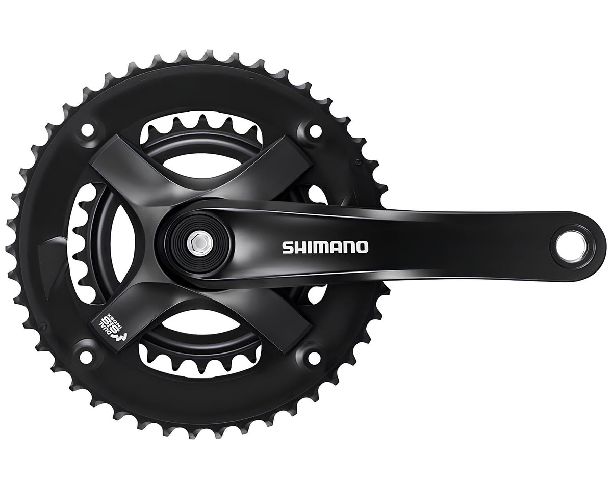 SHIMANO, FC-TY501-2, Crankset, Black, 2x7/8-Speed, Square Taper-Pit Crew Cycles