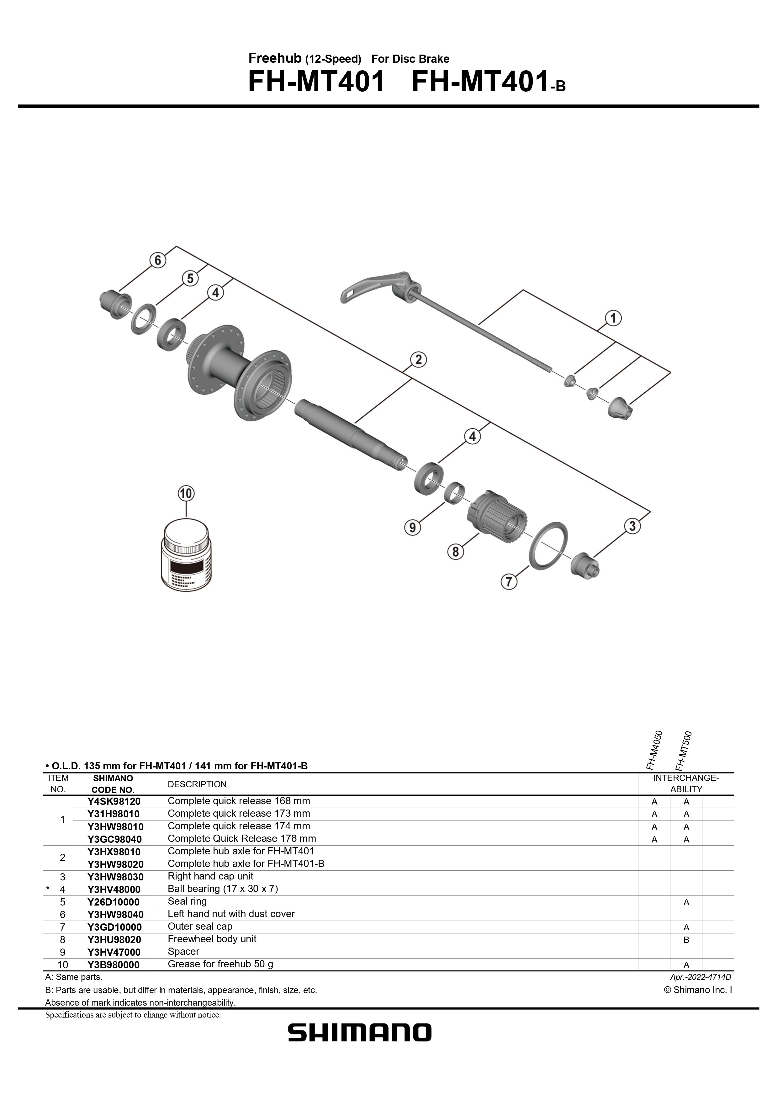 Shimano store mt401 hub