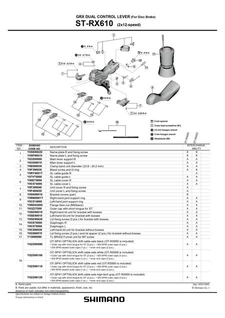 SHIMANO GRX ST-RX610 Dual Control Lever Bracket Covers Pair - Y0SN98010-Pit Crew Cycles