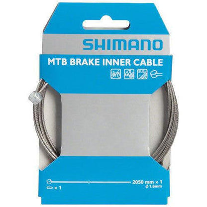 SHIMANO Mountain Brake Inner Cable Wire Stainless Steel 1.6 x 2050mm - Y80098210-Pit Crew Cycles