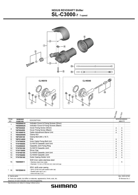 SHIMANO Nexus SL-C3000-7 Revoshift Shifter Indicator Cover and Fixing Screws Black - Y0EB98020-Pit Crew Cycles
