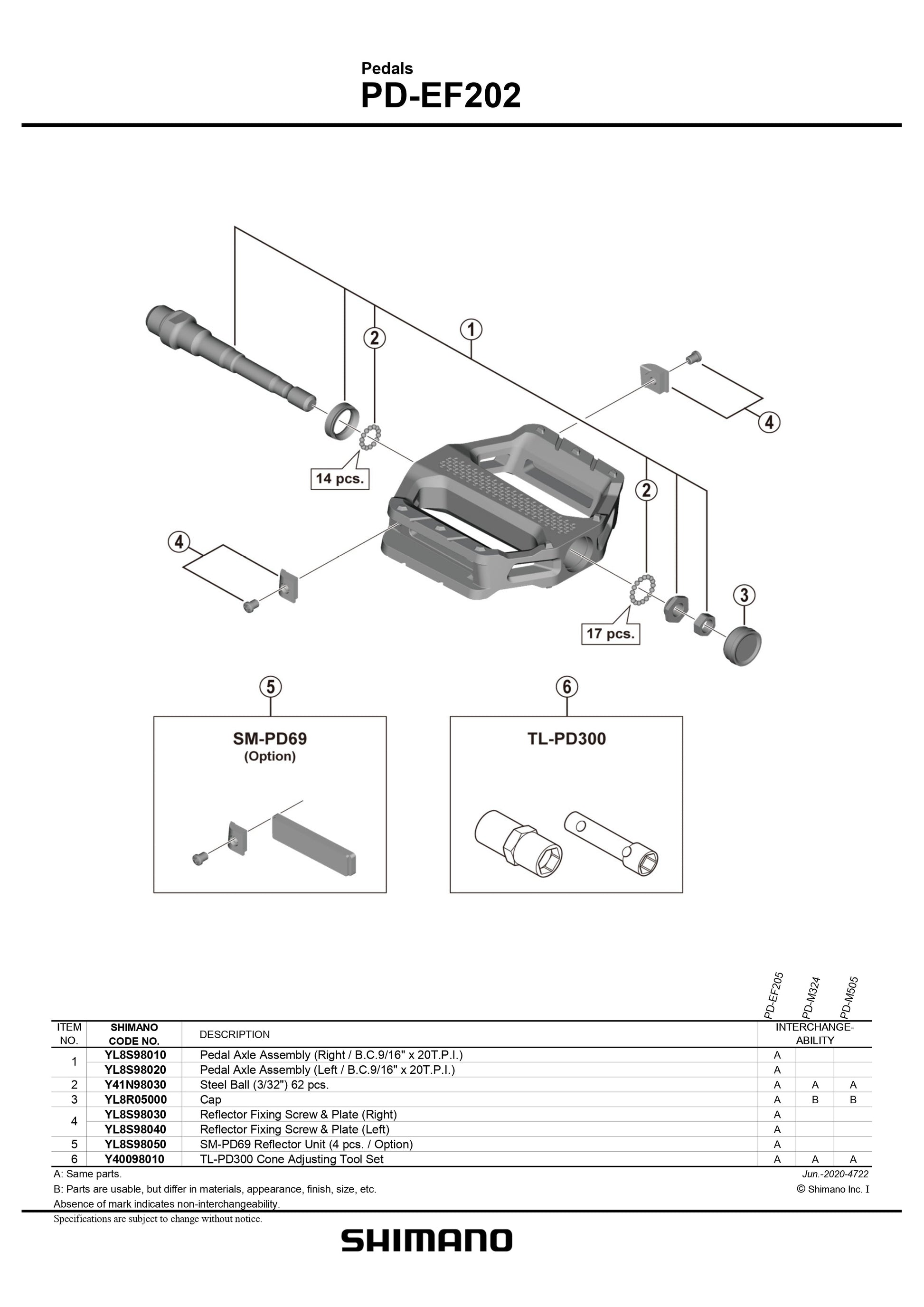 SHIMANO PD-EF202 Pedals Small Parts-Pit Crew Cycles