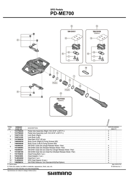 SHIMANO PD-ME700 SPD Trail Pedals-Pit Crew Cycles