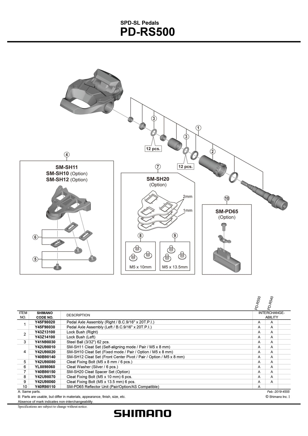 SHIMANO PD-RS500 SPD-SL Road Black Pedals-Pit Crew Cycles