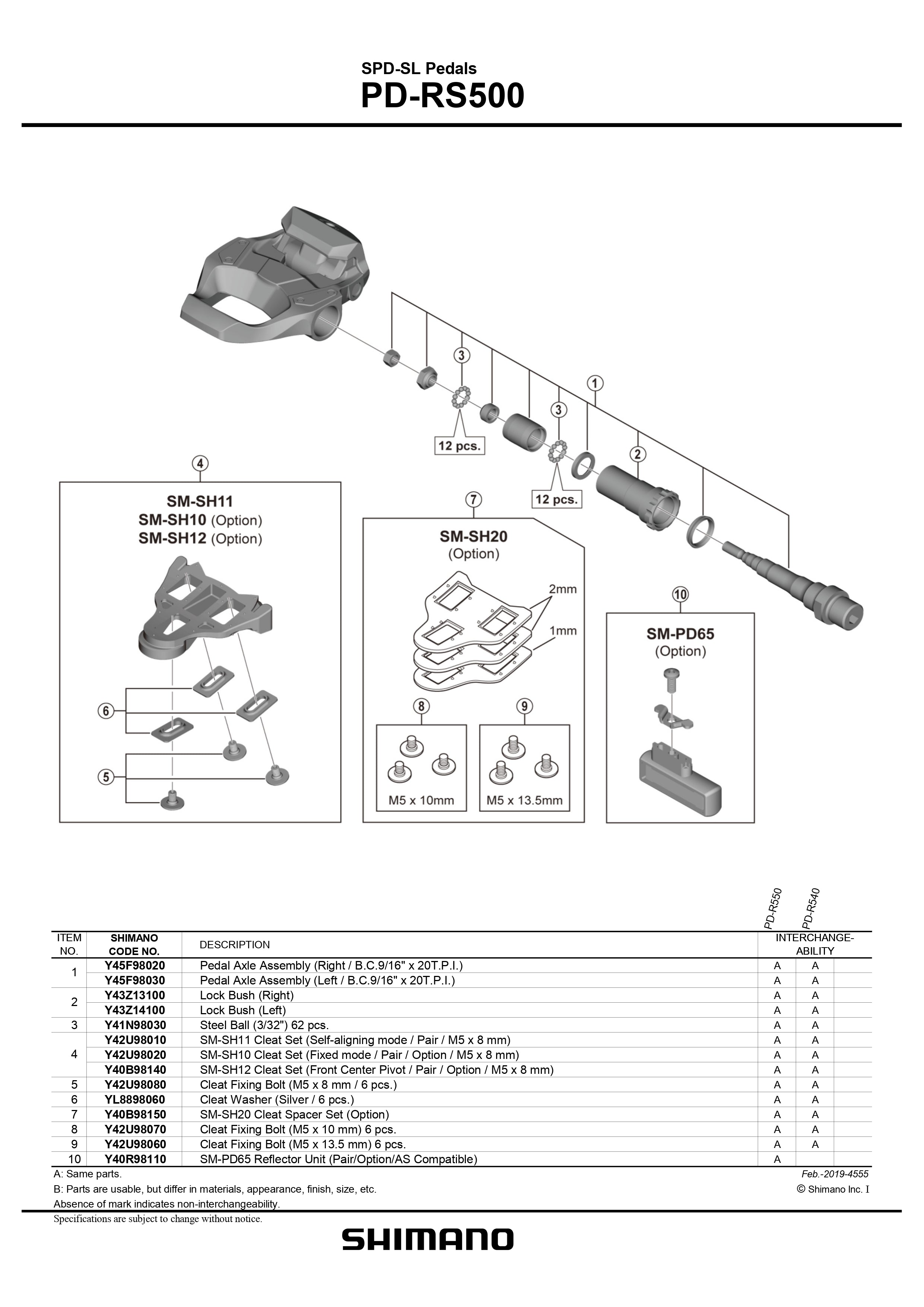 SHIMANO PD-RS500 SPD-SL Road Black Pedals-Pit Crew Cycles