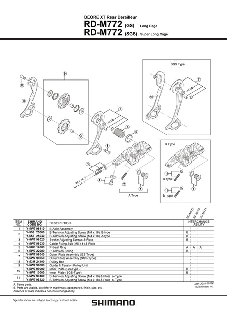 SHIMANO Rear Derailleur Mount/Pivot B-Axle Units Small Parts-Pit Crew Cycles