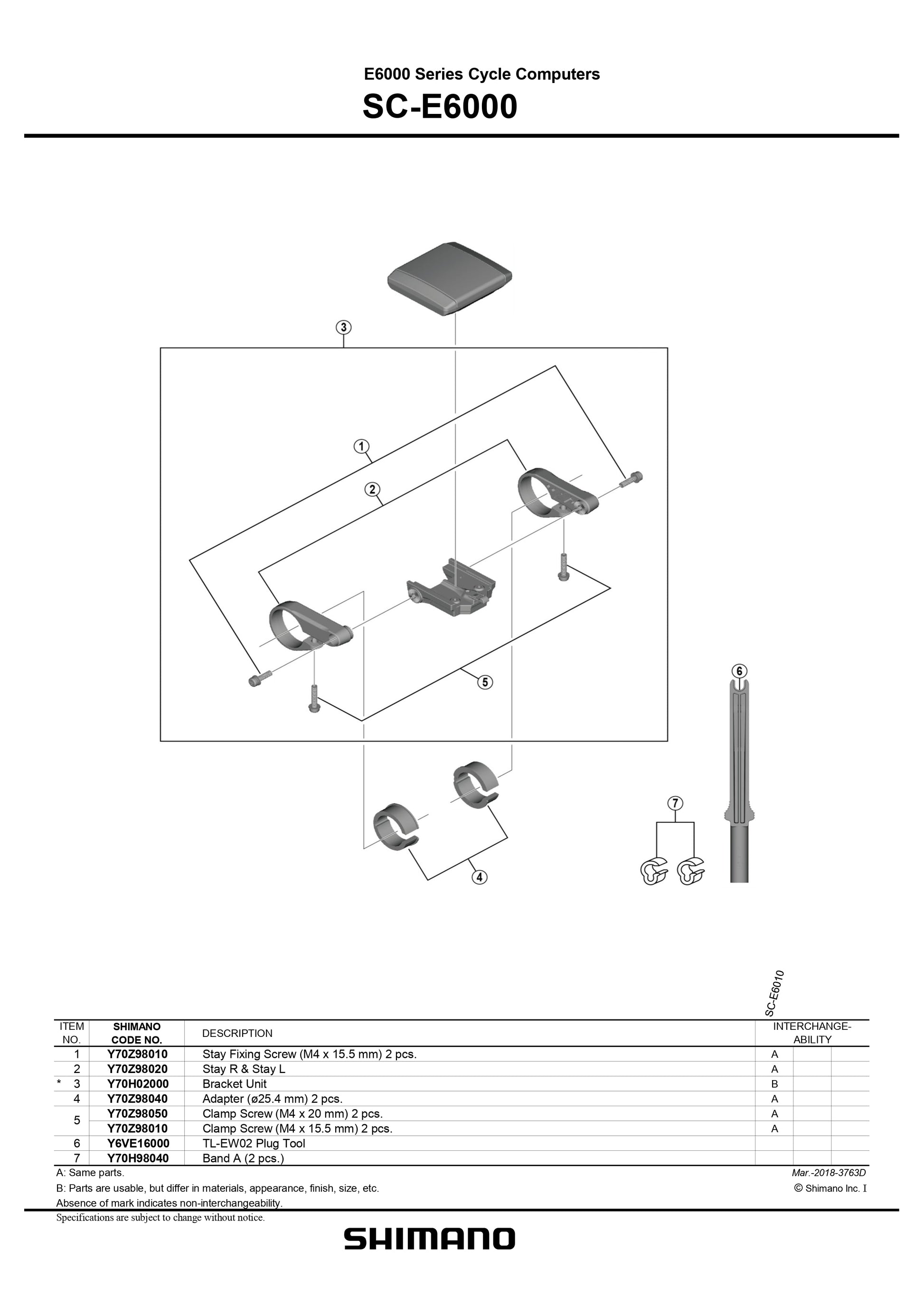 SHIMANO SC-E6000 Series Cycle Computers Adapter Band A 2 pcs. - Y70H98040-Pit Crew Cycles