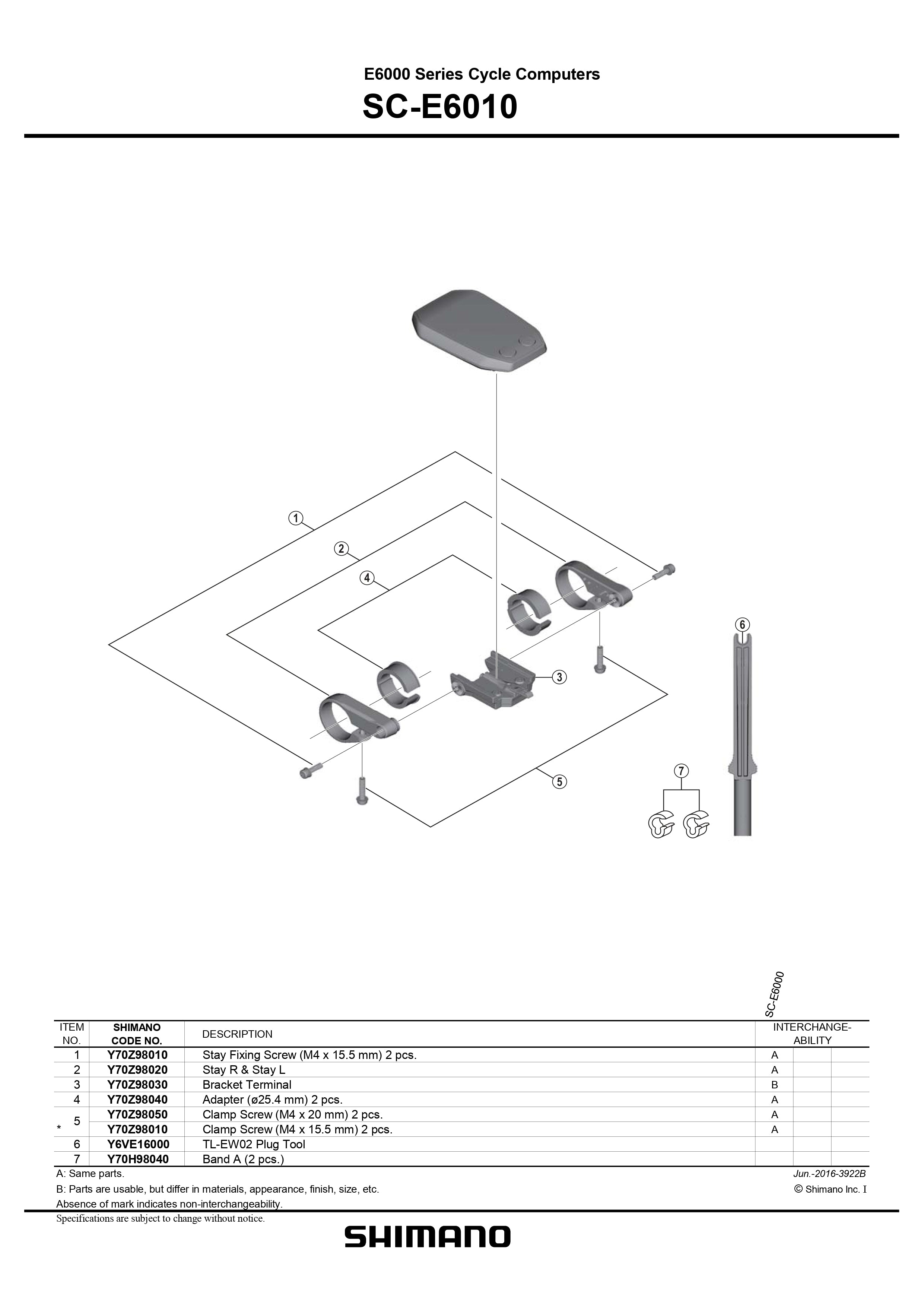 SHIMANO SC-E6010 Series Cycle Computers Clamp Screw M4 x 20 mm 2 pcs. - Y70Z98050-Pit Crew Cycles