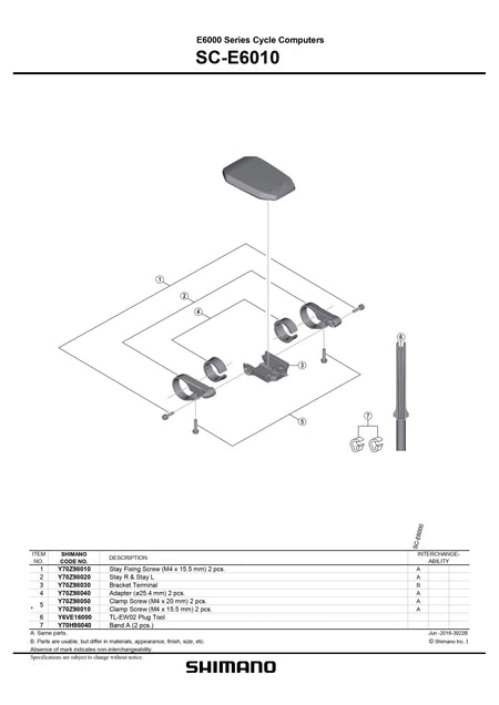 SHIMANO SC-E6010 Series Cycle Computers Clamp Screw M4 x 20 mm 2 pcs. - Y70Z98050-Pit Crew Cycles