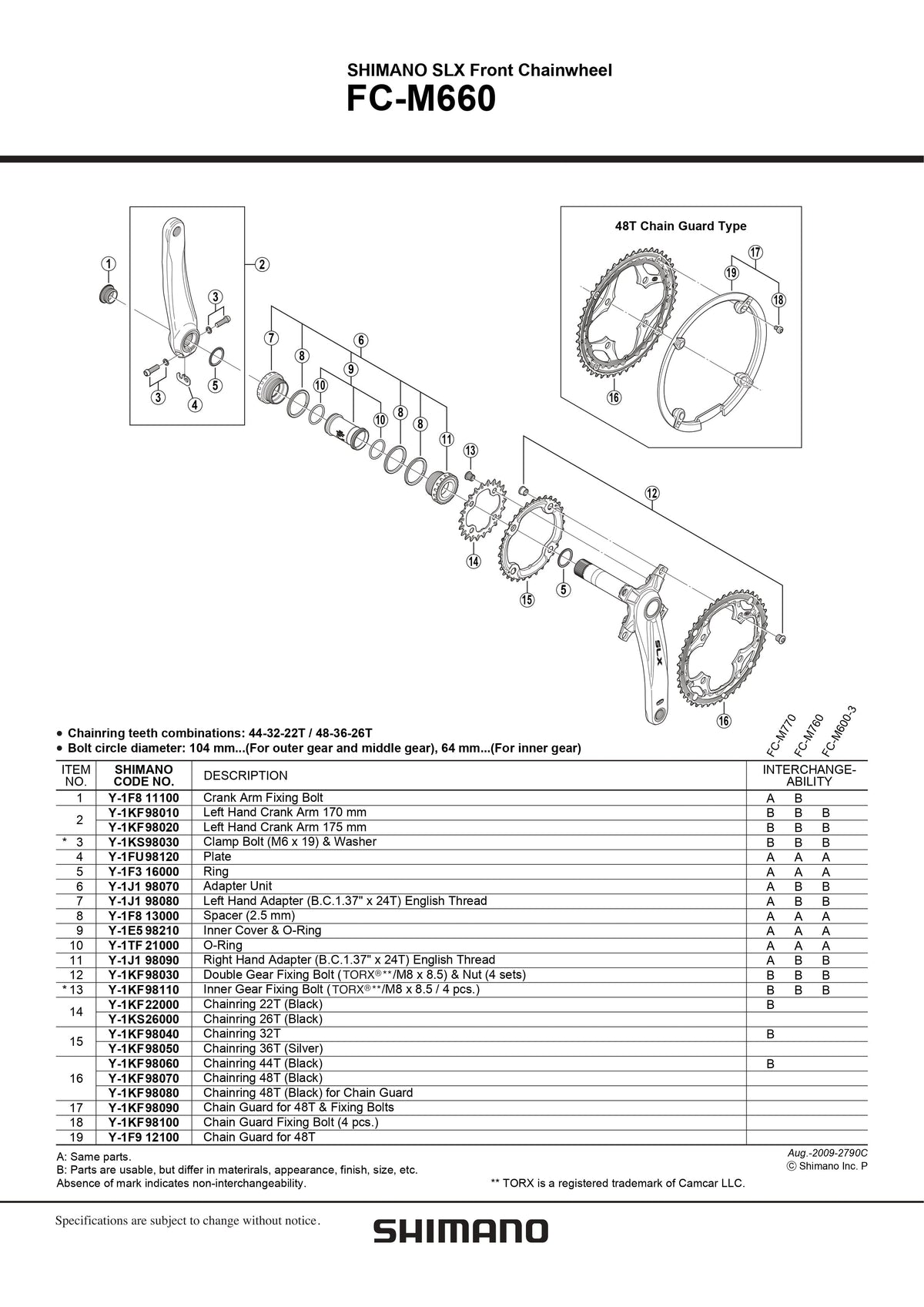 SHIMANO SLX FC-M660 Front Chainwheel Chainrings 26T - Y1KS26000-Pit Crew Cycles