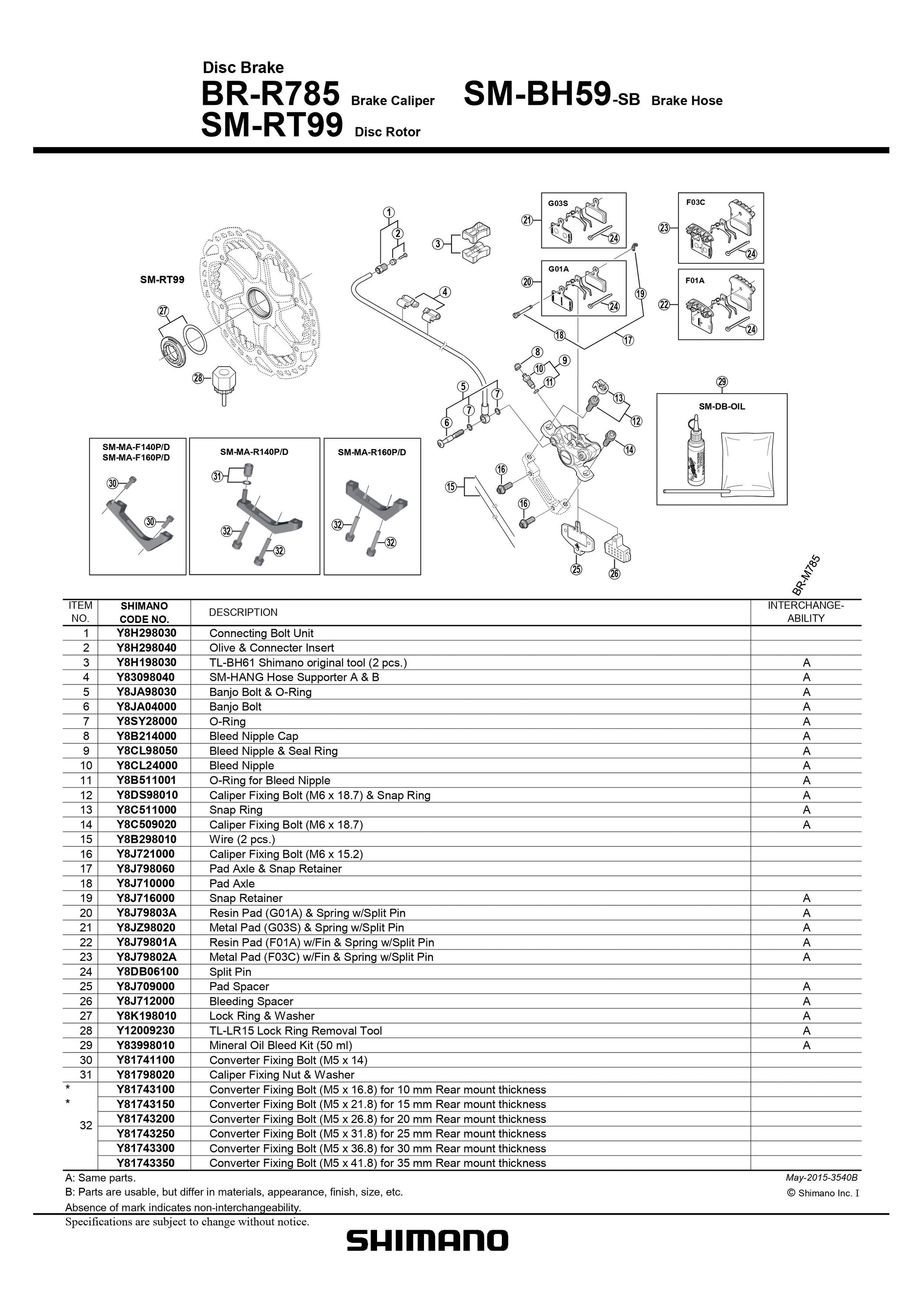 SHIMANO SM-BH59 Connecting Bolt Unit - Y8H298030-Pit Crew Cycles