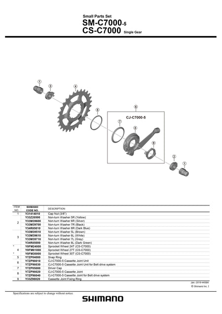 SHIMANO SM-C7000 Snap Ring - Y7ZP04000-Pit Crew Cycles