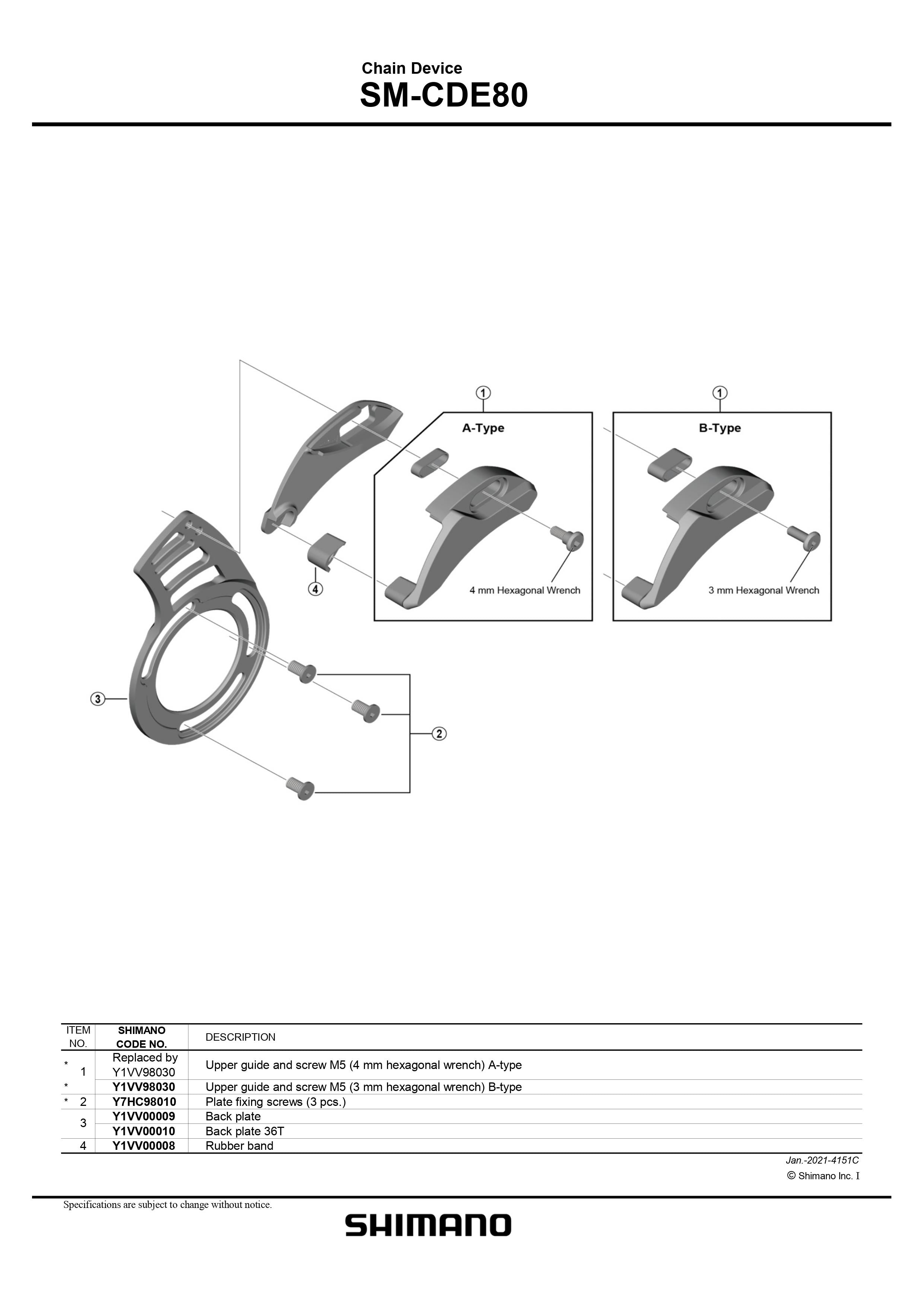 SHIMANO SM-CDE80 Chain Device Rubber Band - Y1VV00008-Pit Crew Cycles