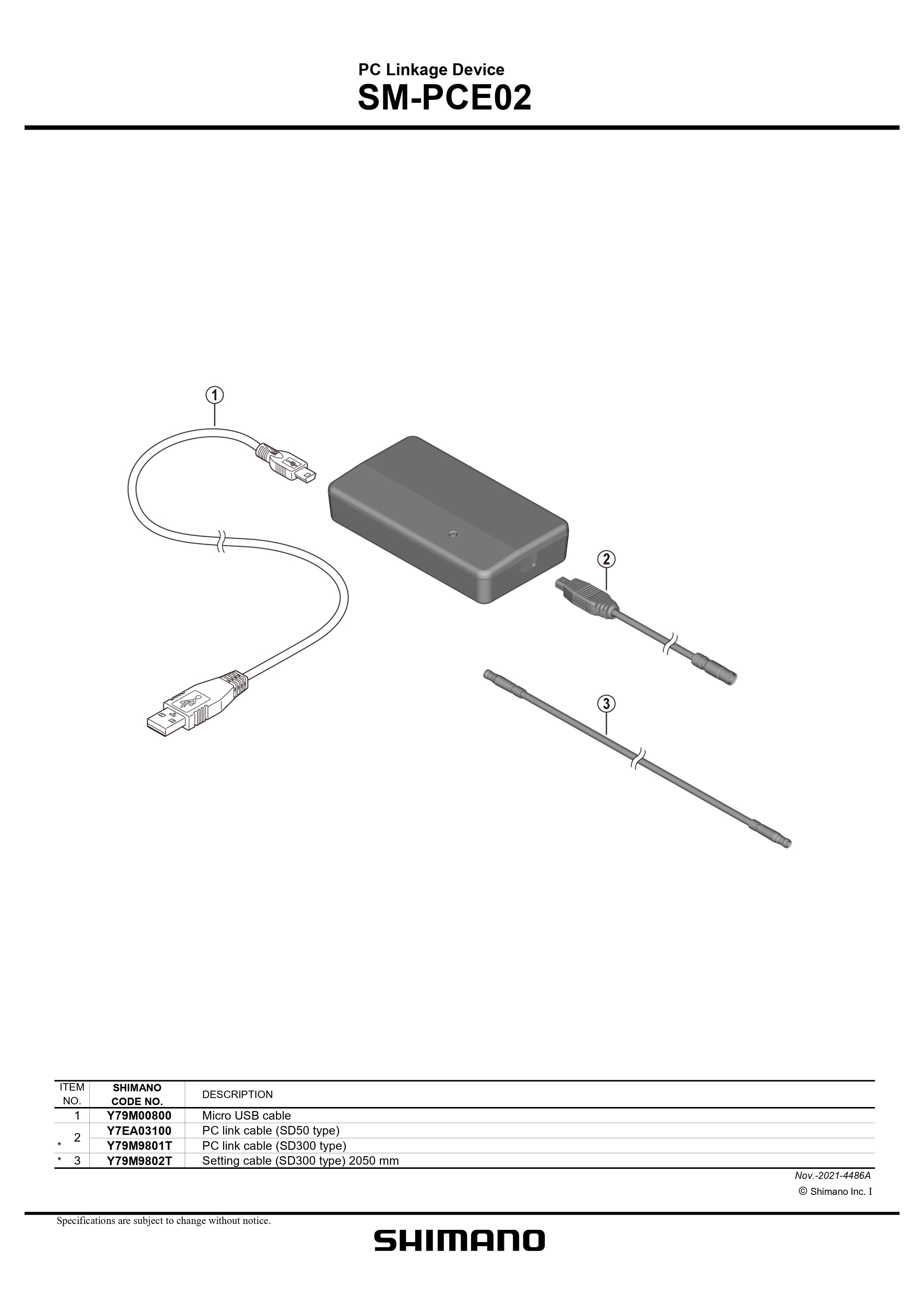 SHIMANO SM-PCE02 e-Bike PC Link Cable SD300 2050mm-Pit Crew Cycles
