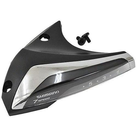 SHIMANO ST-EF60 EZ-Fire Plus Lever 2-Finger V-Brake 7 Speed Upper Cover and Fixing Screws M3x5 Black - Y6NM98010-Pit Crew Cycles