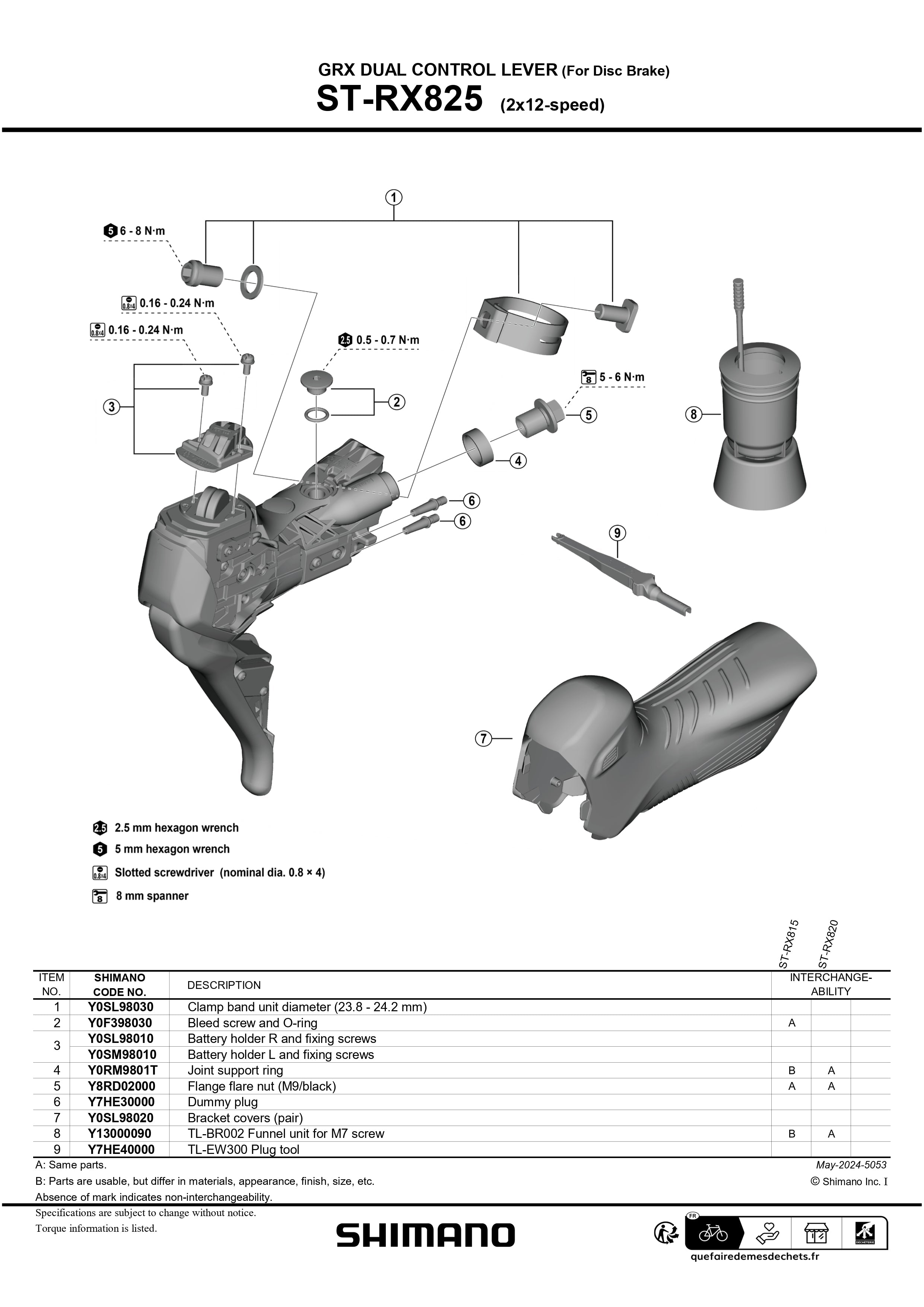 SHIMANO ST-RX825 Black Pair Bracket Covers-Pit Crew Cycles