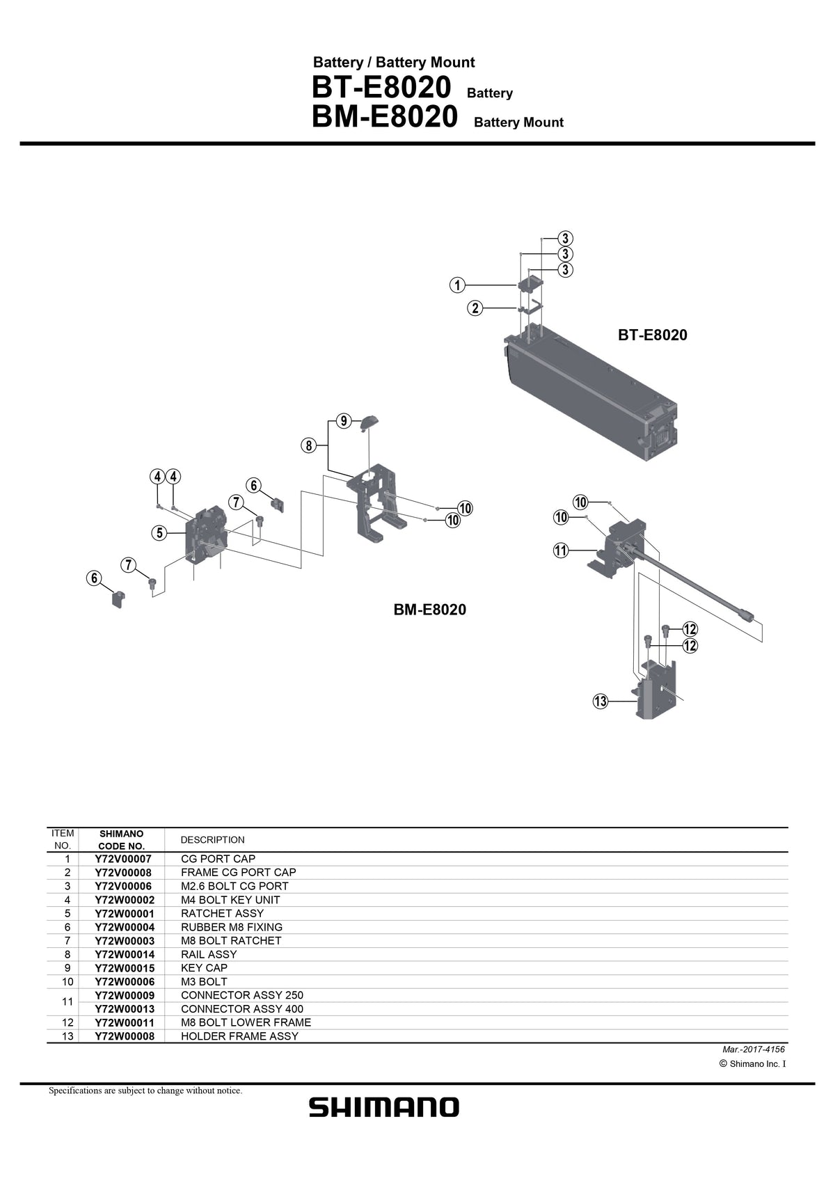 SHIMANO STEPS BM-E8020 Black Battery Mount for BT-E8020 Battery-Pit Crew Cycles