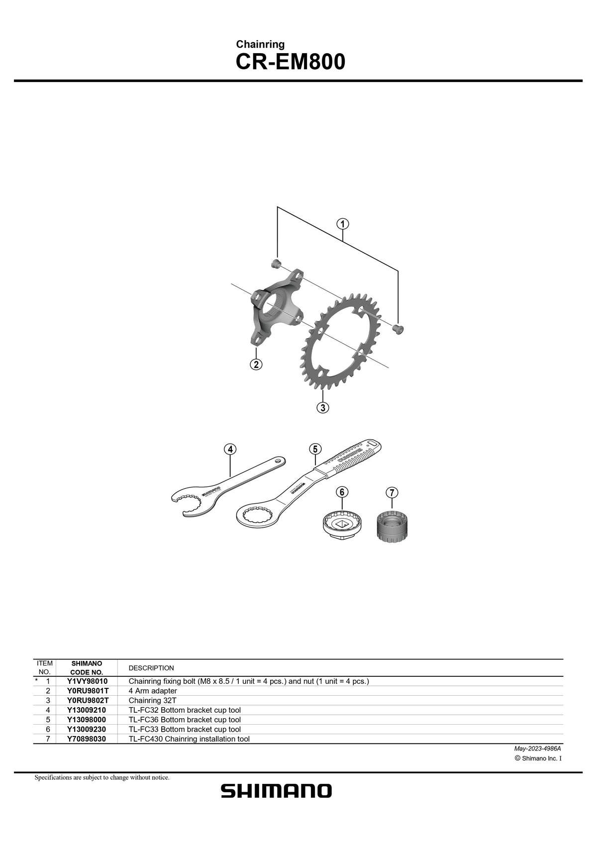 SHIMANO STEPS CR-EM800/ SM-CRE80 E-MTB Direct Mount Black Chainring 1x12-Speed-Pit Crew Cycles