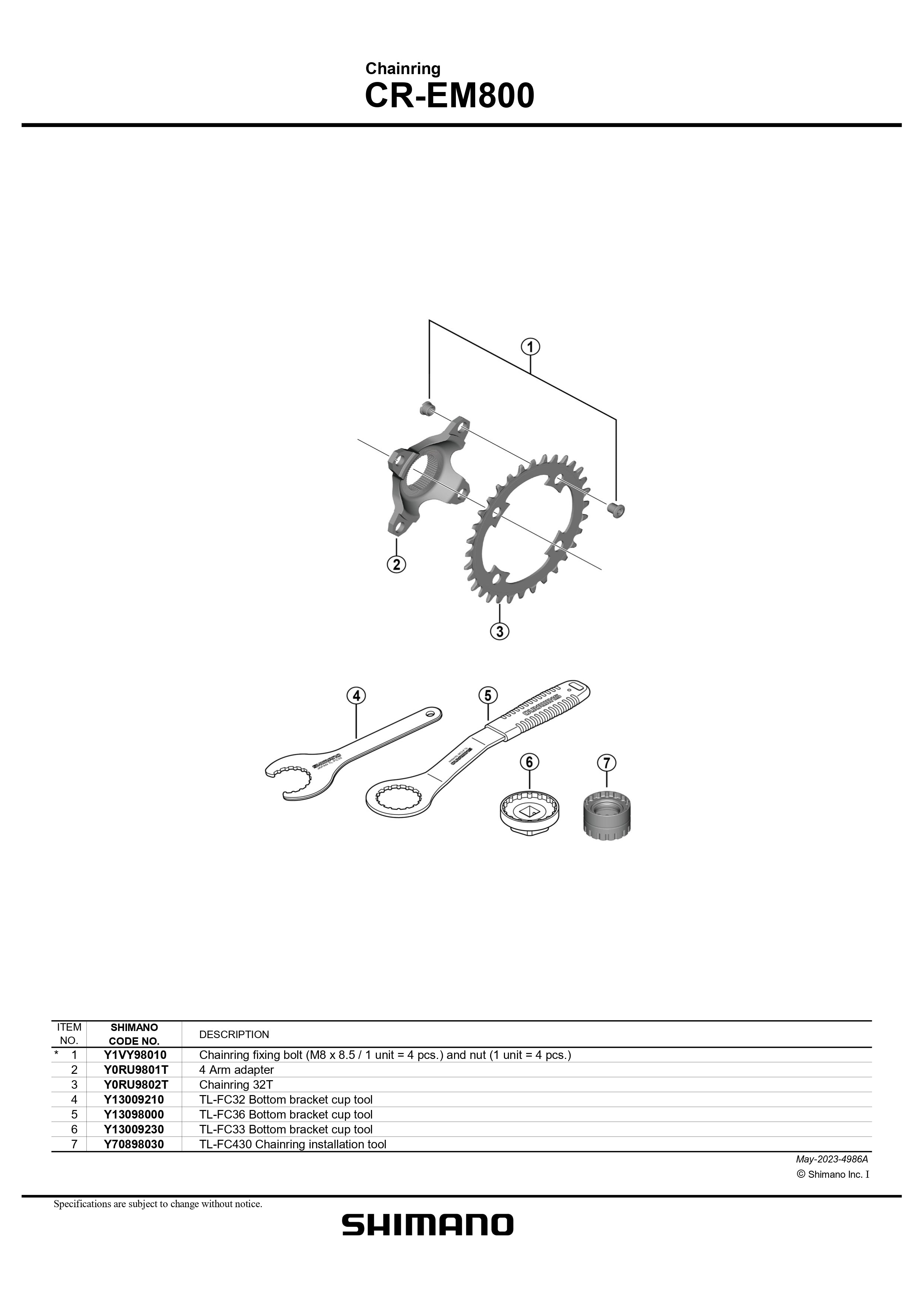 SHIMANO STEPS CR-EM800/ SM-CRE80 E-MTB Direct Mount Black Chainring 1x12-Speed-Pit Crew Cycles