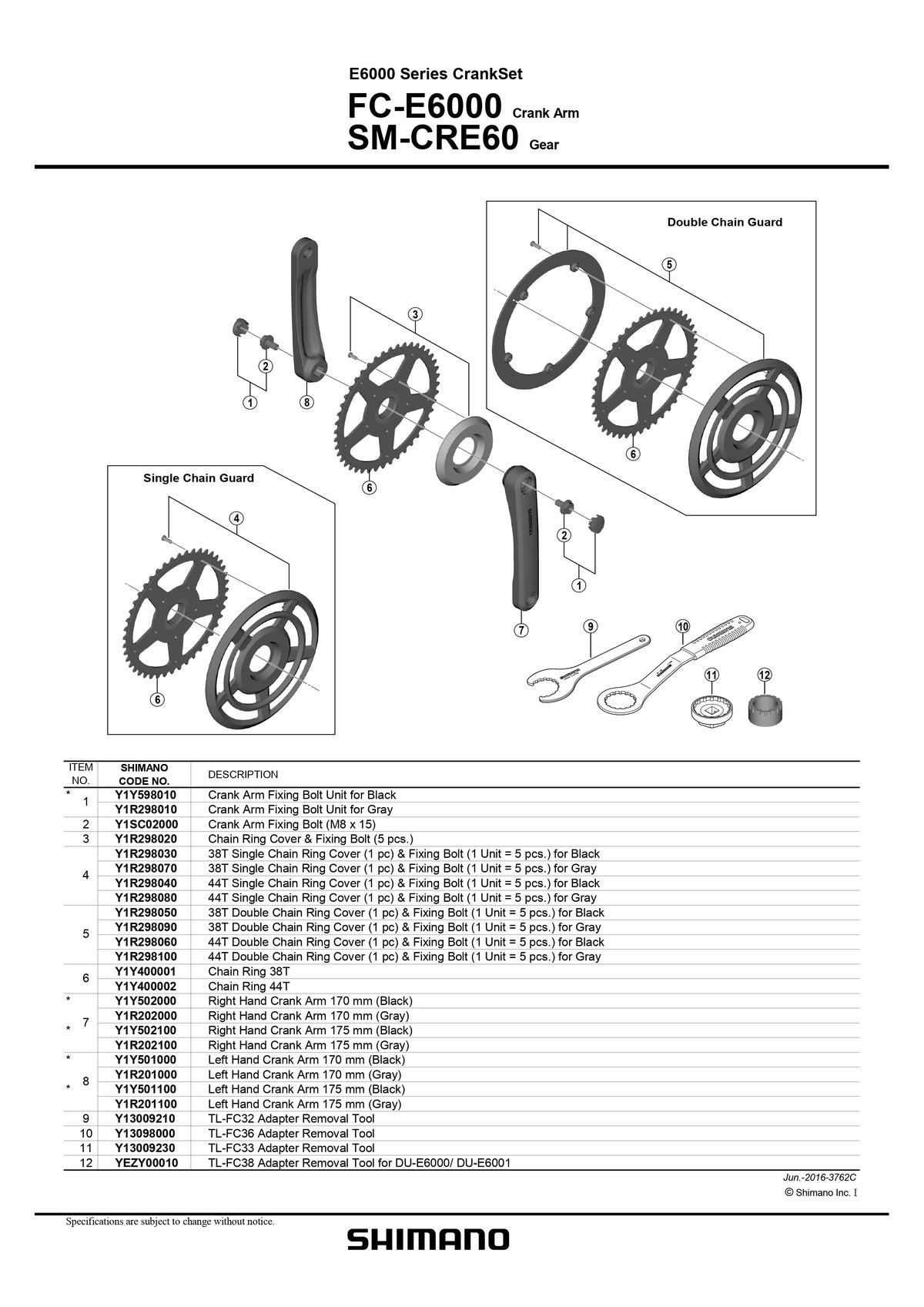 SHIMANO STEPS FC-E6000 Crank Arm Fixing Bolt Square Taper - Y1SC02000-Pit Crew Cycles