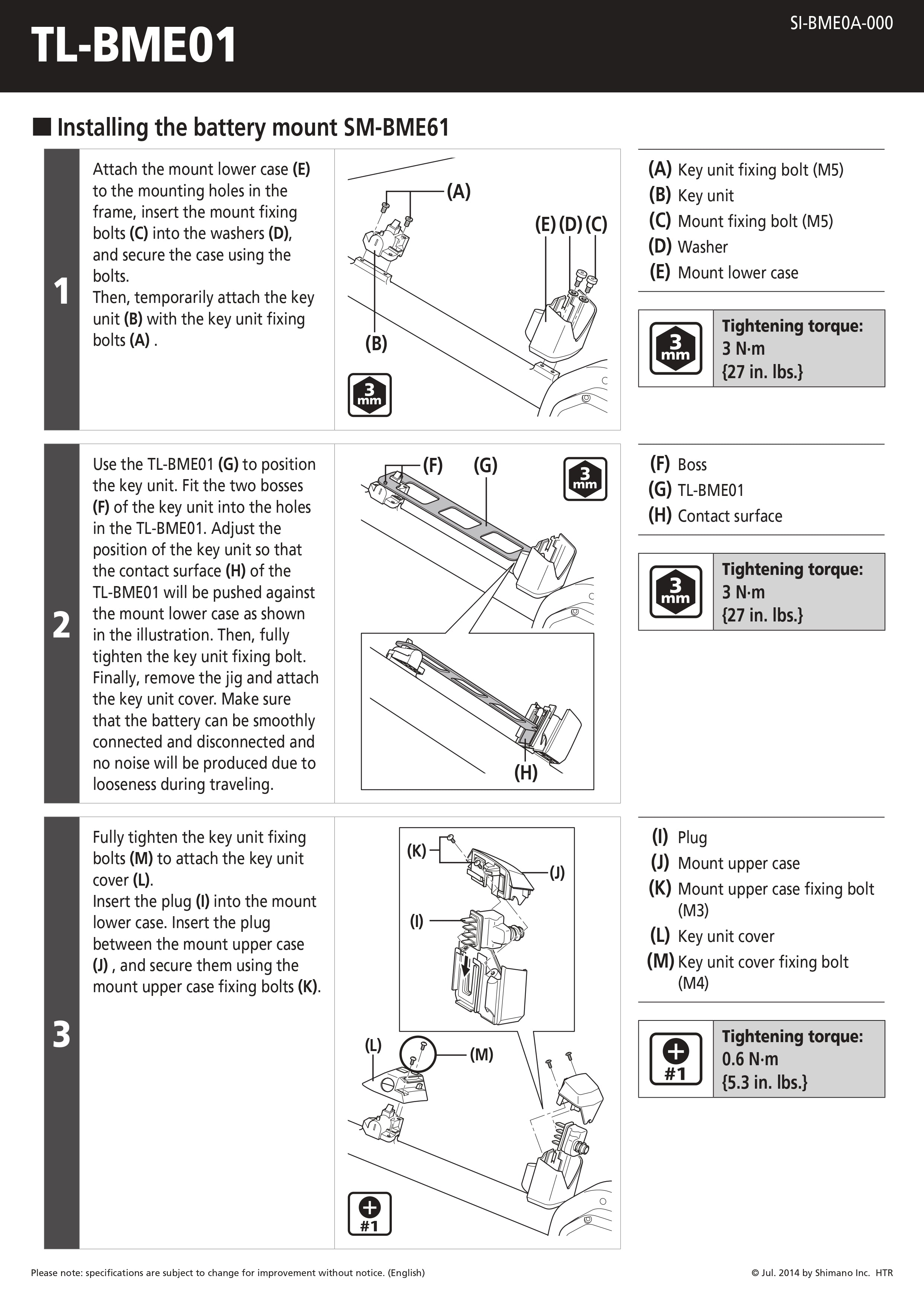 SHIMANO STEPS TL-BME01 Battery Mount Positioning Tool - Y70W00002-Pit Crew Cycles