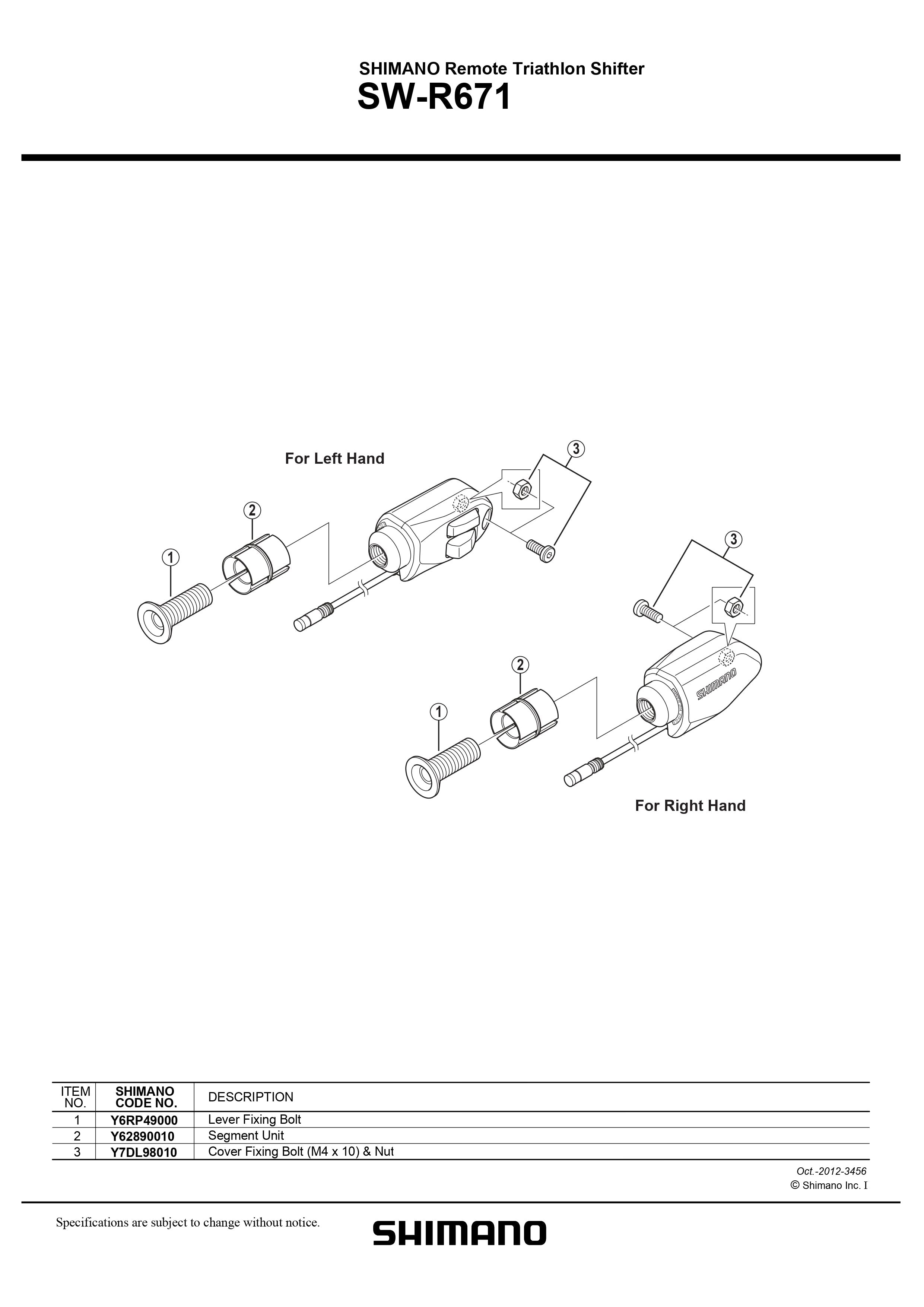 SHIMANO SW-R671 Di2 Remote TT Black Shift Switch 10/11-Speed – Pit
