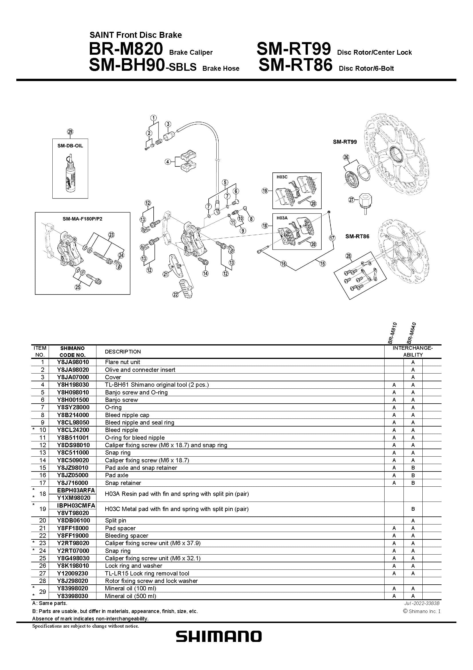 SHIMANO Saint BL-M820-B/ BR-M820 Hydraulic Disc Brake Sets 4 -Piston-Pit Crew Cycles