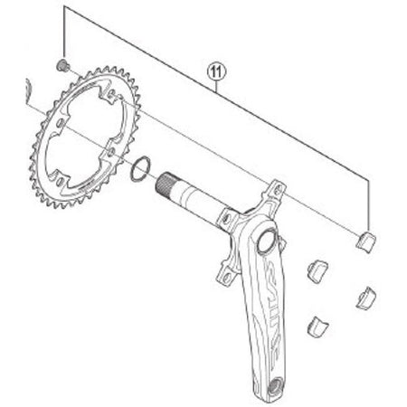 SHIMANO Saint FC-M820 Front Chainwheel Outer Chainring Bolts and Caps - Y1N598040-Pit Crew Cycles