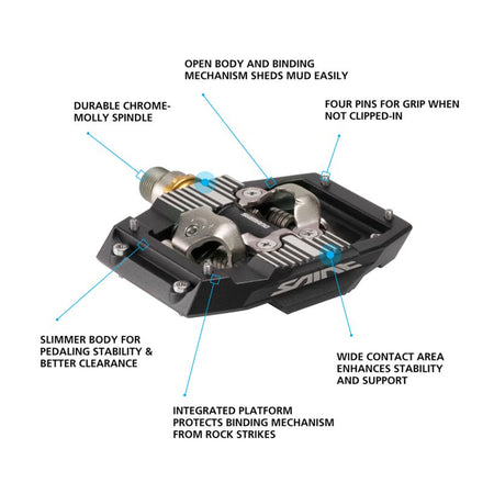 SHIMANO Saint PD-M821 SPD Clipless DH Pedals with Cleats-Pit Crew Cycles