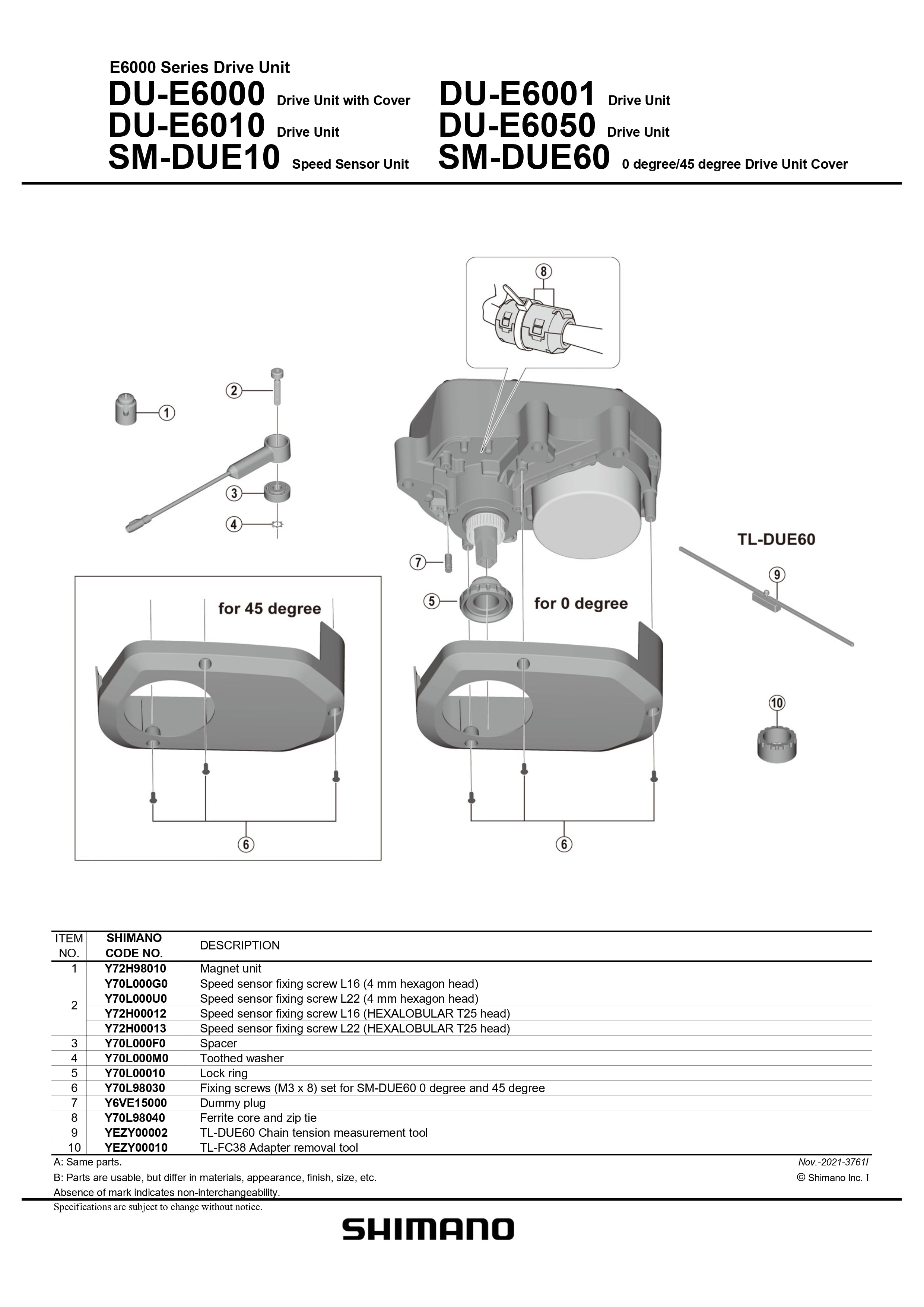 Housse D'unité De Conduite Shimano SM-DUE60-45 Pour Moteur E6000, Angle 45°, Neuve