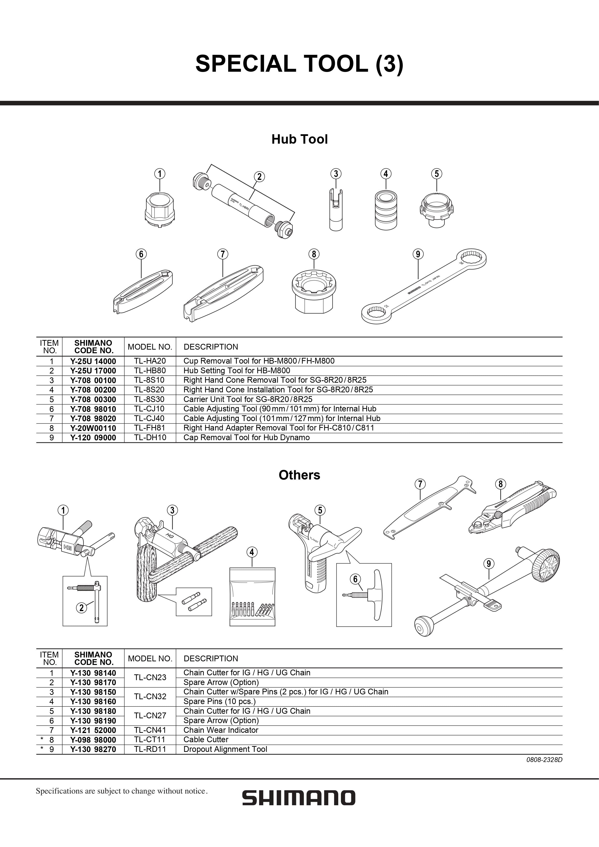 SHIMANO TL-8S30 Carrier Unit Tool for SG-8R20/8R25 - Y70800300-Pit Crew Cycles