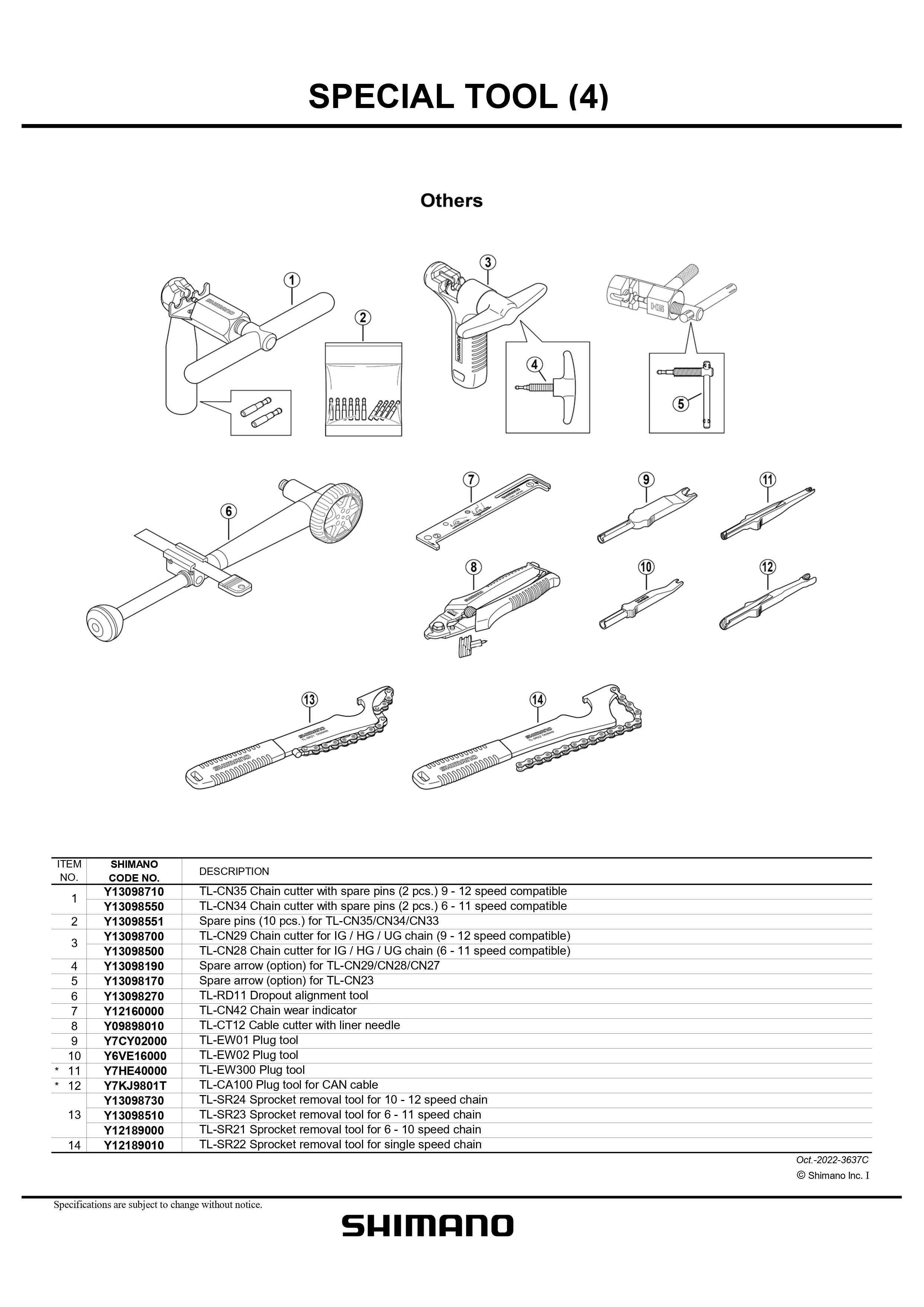 SHIMANO TL-CA100 Cable Tool - Y7KJ9801T 192790851990 – Pit