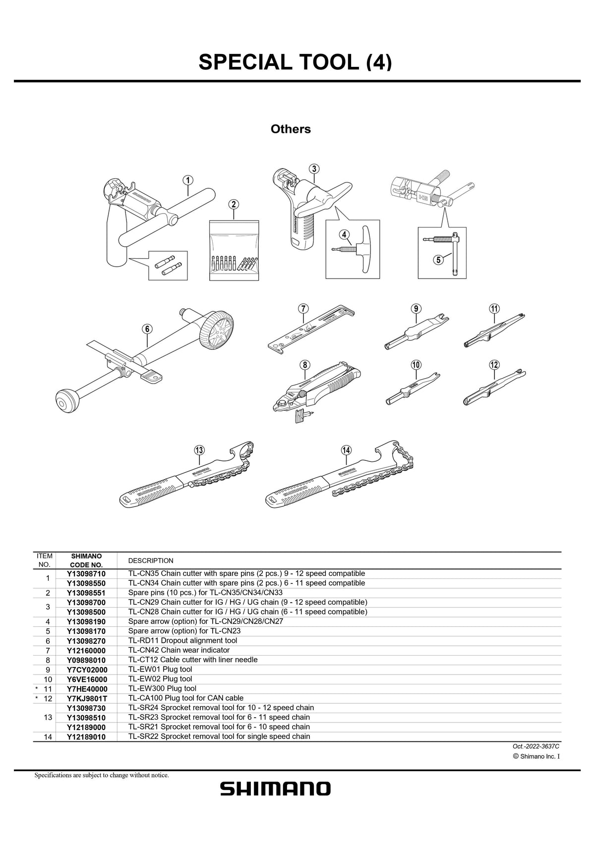 SHIMANO TL-CN35 Chain Tool - Y13098710-Pit Crew Cycles