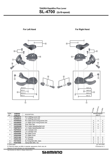 SHIMANO Tiagra SL-4700/SL-4703 Flat Bar Road Black Shifters 2/3x 10 Speed-Pit Crew Cycles