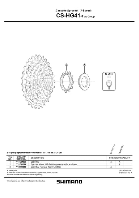 SHIMANO Tourney CS-HG41 Silver Cassette 7-Speed-Pit Crew Cycles