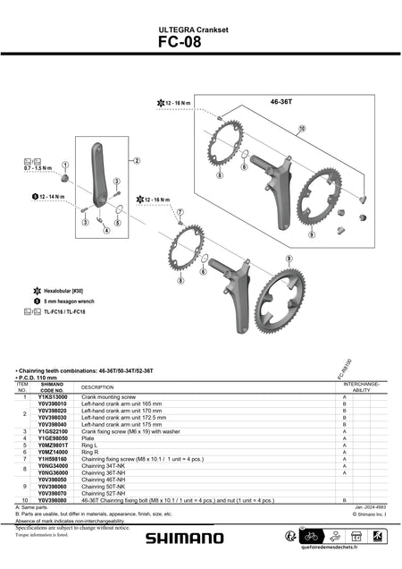 SHIMANO Ultegra FC-08 Hollowtech II Left Hand Crank Arm-Pit Crew Cycles