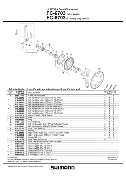 SHIMANO Ultegra FC-6703 Front Chainwheel 5-Arm Inner Gear Fixing Bolt Unit M8 x 9.1/ 5 pcs - Y1LK98010-Pit Crew Cycles