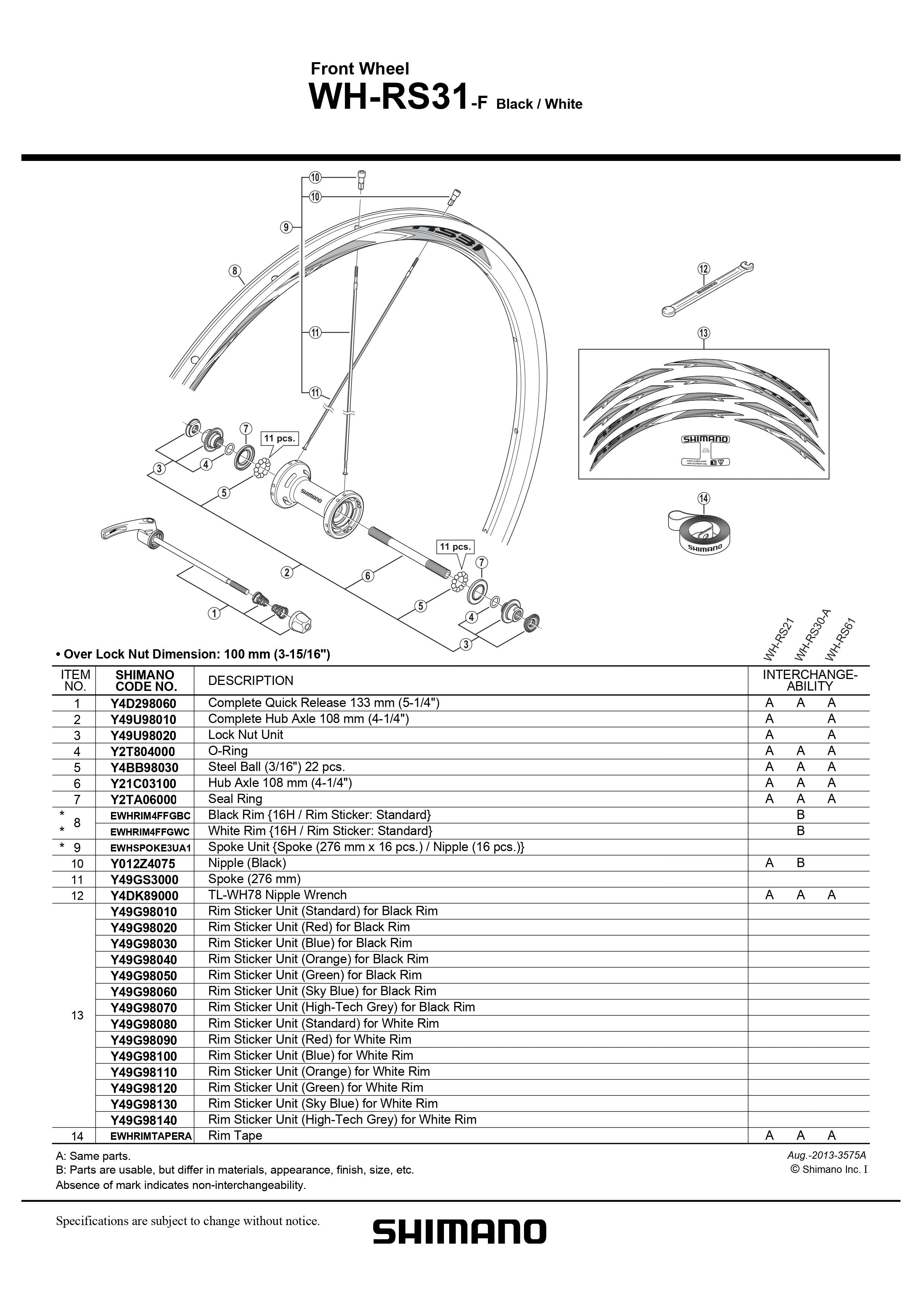 Shimano store rs31 wheels