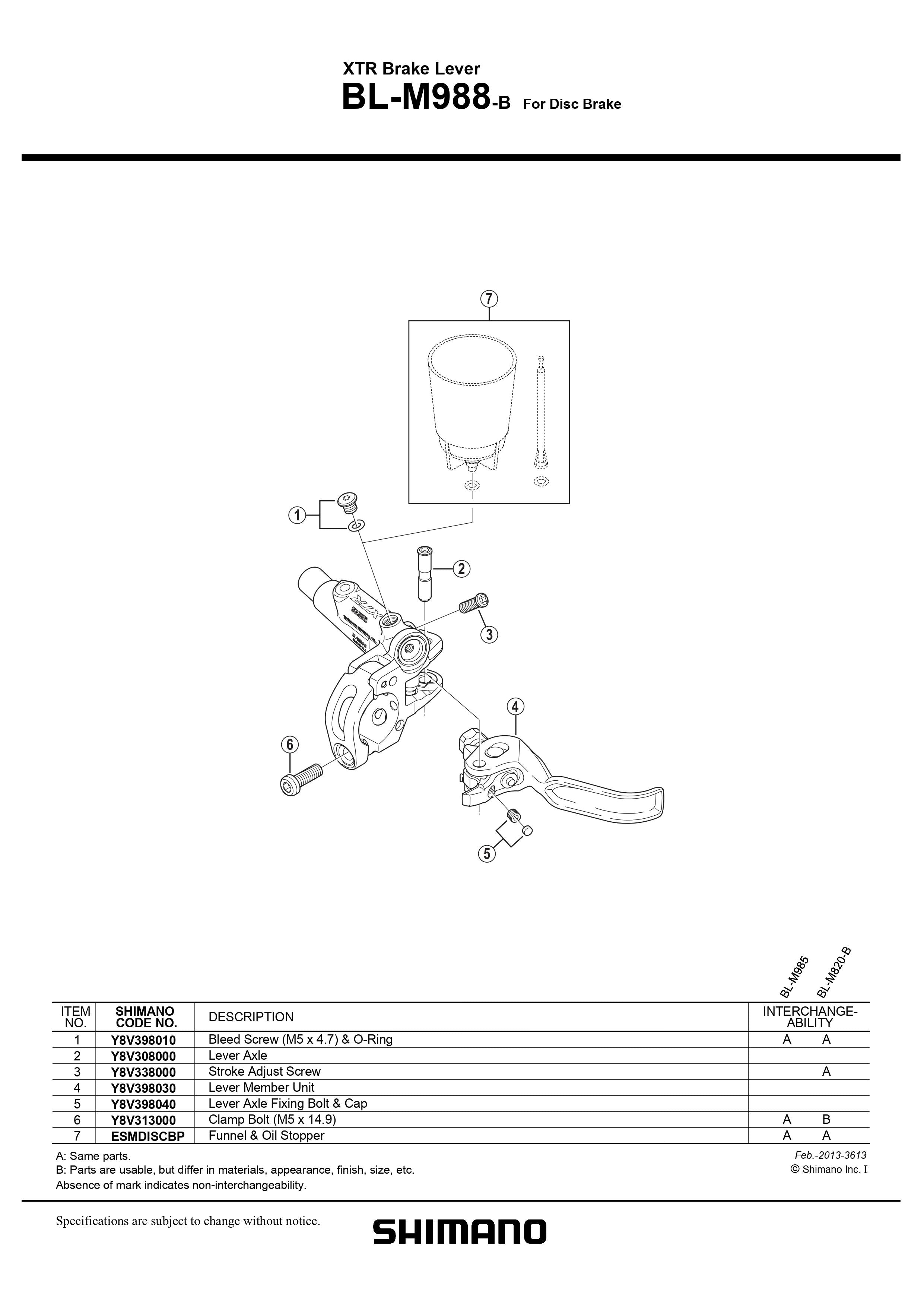 SHIMANO XTR BL-M988-B Disc Brake Lever Stroke Adjust Screw - Y8V338000-Pit Crew Cycles