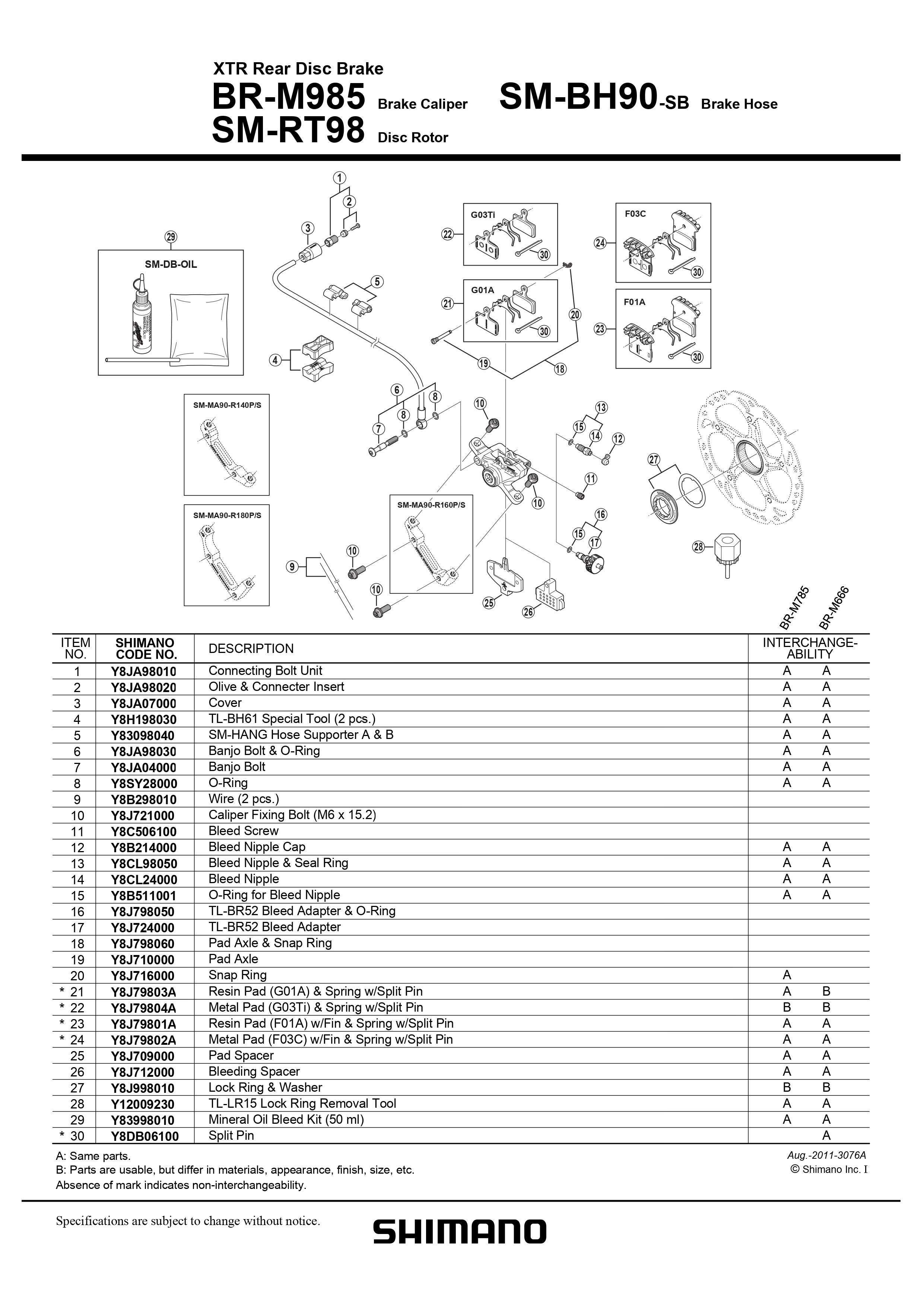 SHIMANO XTR BR-M985 Disc Brake Caliper Connecting Bolt Unit 2-Piston - Y8JA98010-Pit Crew Cycles