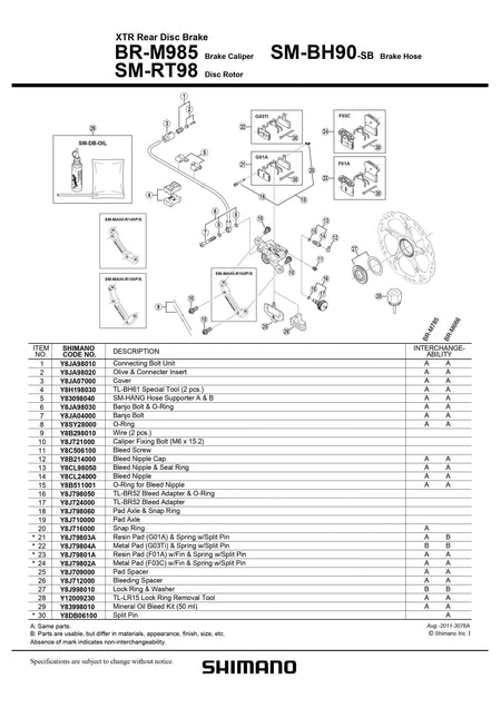 SHIMANO XTR BR-M985 Disc Brake Caliper Connecting Bolt Unit 2-Piston - Y8JA98010-Pit Crew Cycles