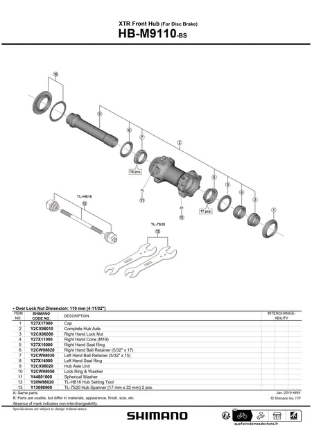 SHIMANO XTR HB-M9110-BS Straight Pull Center Lock Disc 28H 15mm x 110mm Front Hub Boost-Pit Crew Cycles