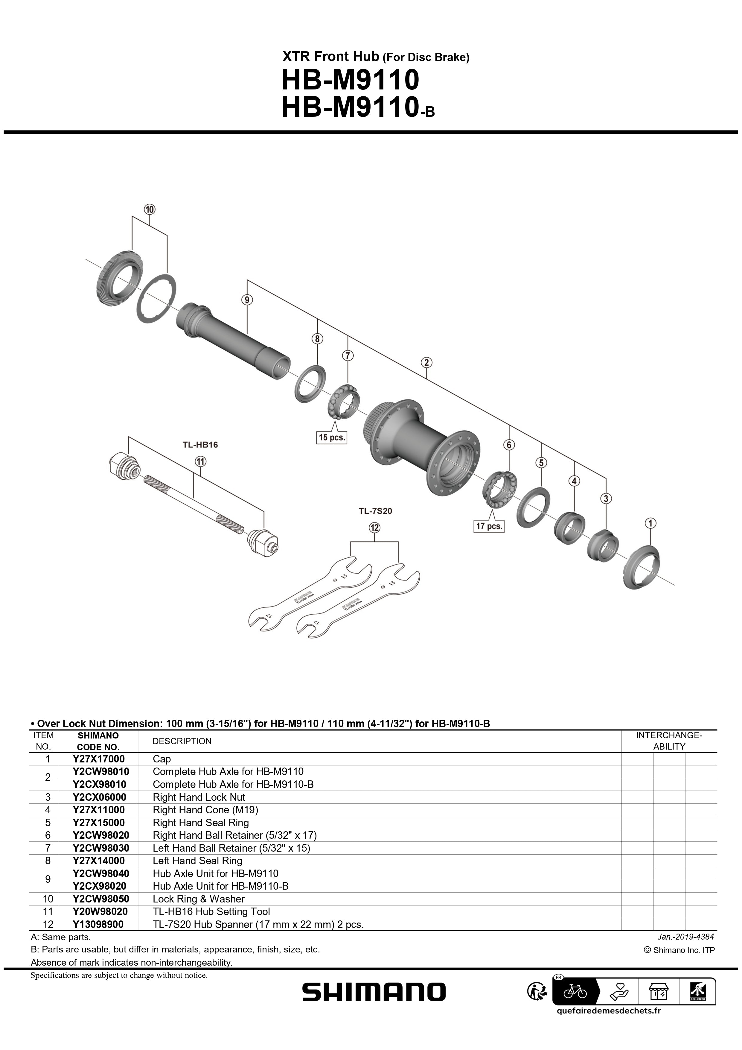 SHIMANO XTR HB-M9110 Center Lock Disc 15mm x 100mm Front Hub-Pit Crew Cycles