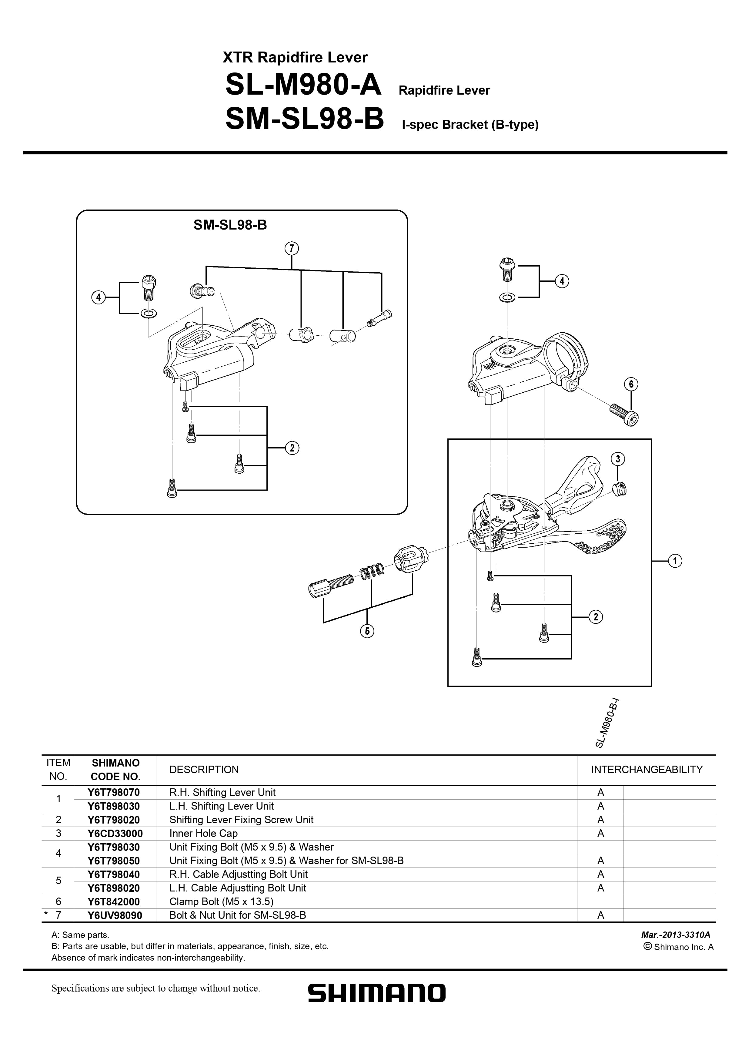 SHIMANO XTR SM-SL98-B I-Spec Bracket (B-type) Unit Fixing Bolt (M5 x 9.5) and Washer - Y6T798050-Pit Crew Cycles