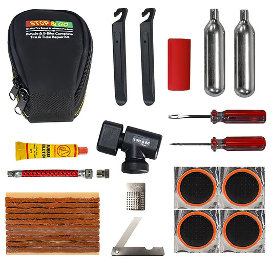STOP AND GO 27 Piece Bicycle Repair Kit with CO2-Pit Crew Cycles