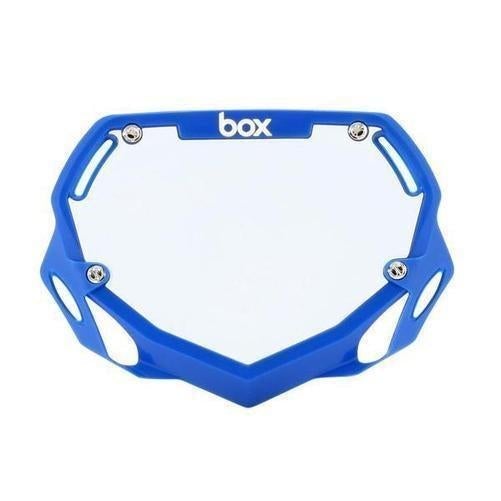 BOX Components Phase 1 Bmx Number Plate Small Blue-Pit Crew Cycles